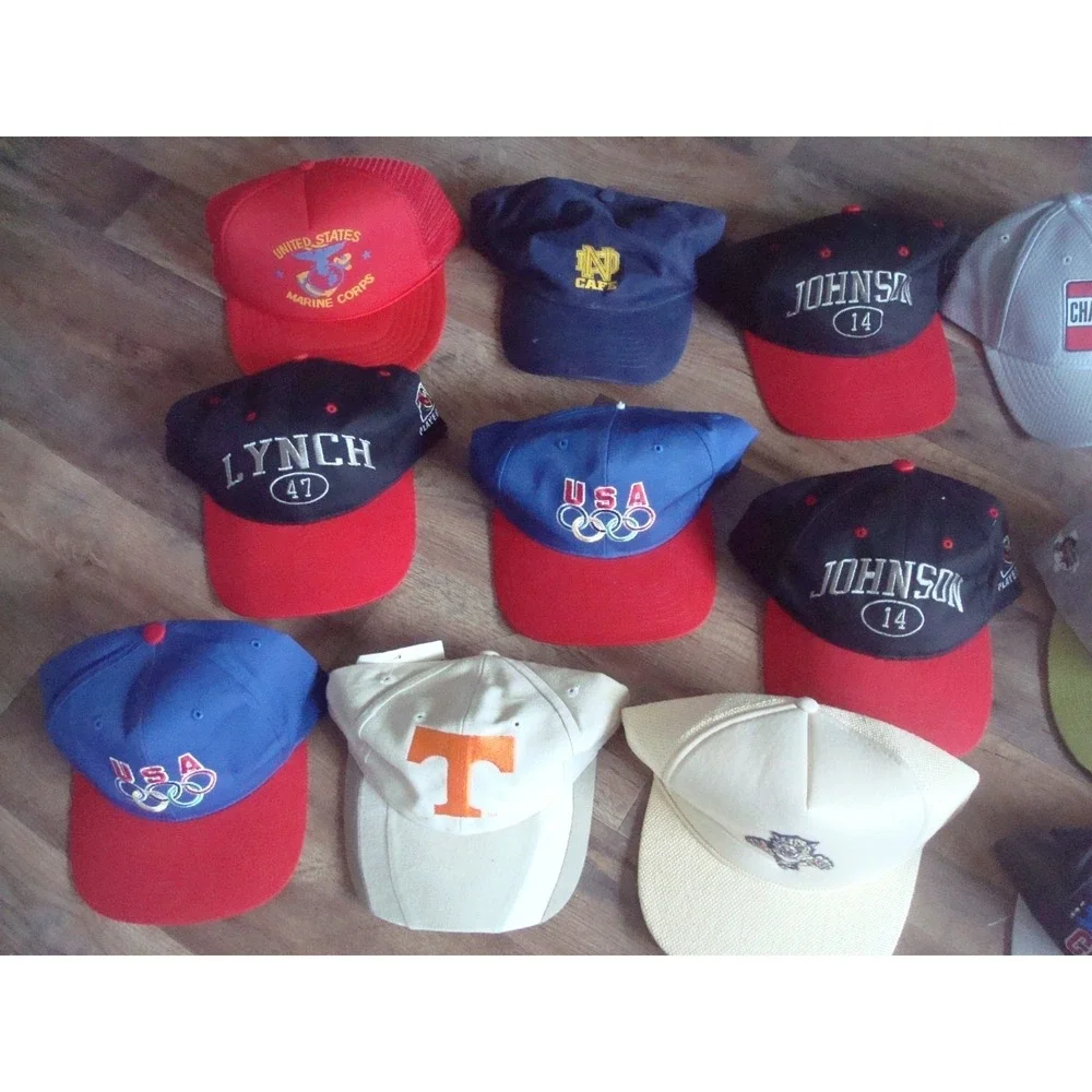 15 HATS OLYMPIC MLB NFL SPORTS SNAPBACK 90S WHOLESALE LOT HATS VINTAGE HAT CAP